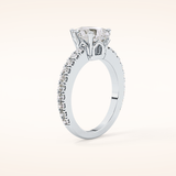 1.81 CT Pear Shaped Pave Moissanite Engagement Ring