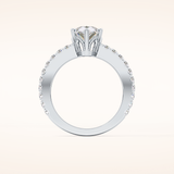 1.81 CT Pear Shaped Pave Moissanite Engagement Ring