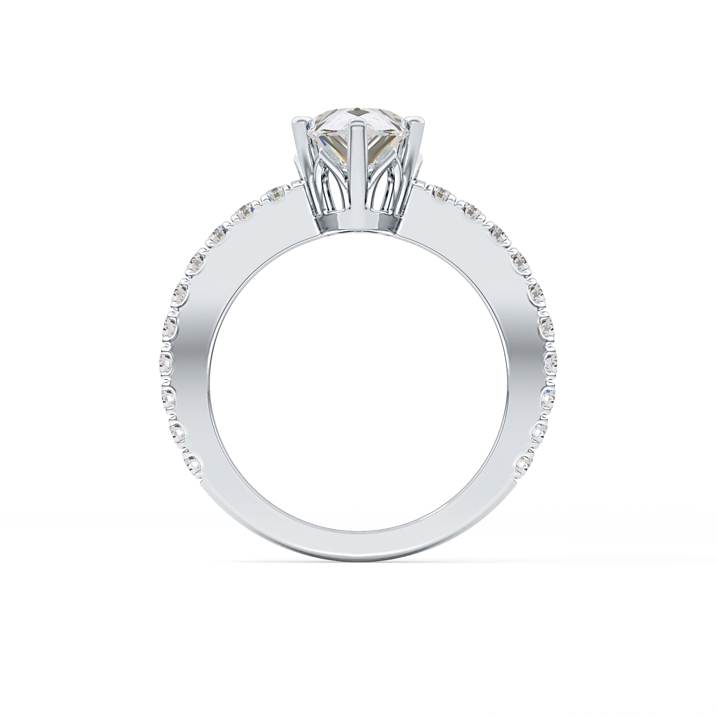 Pear Pave Lab Grown Diamond Engagement Ring