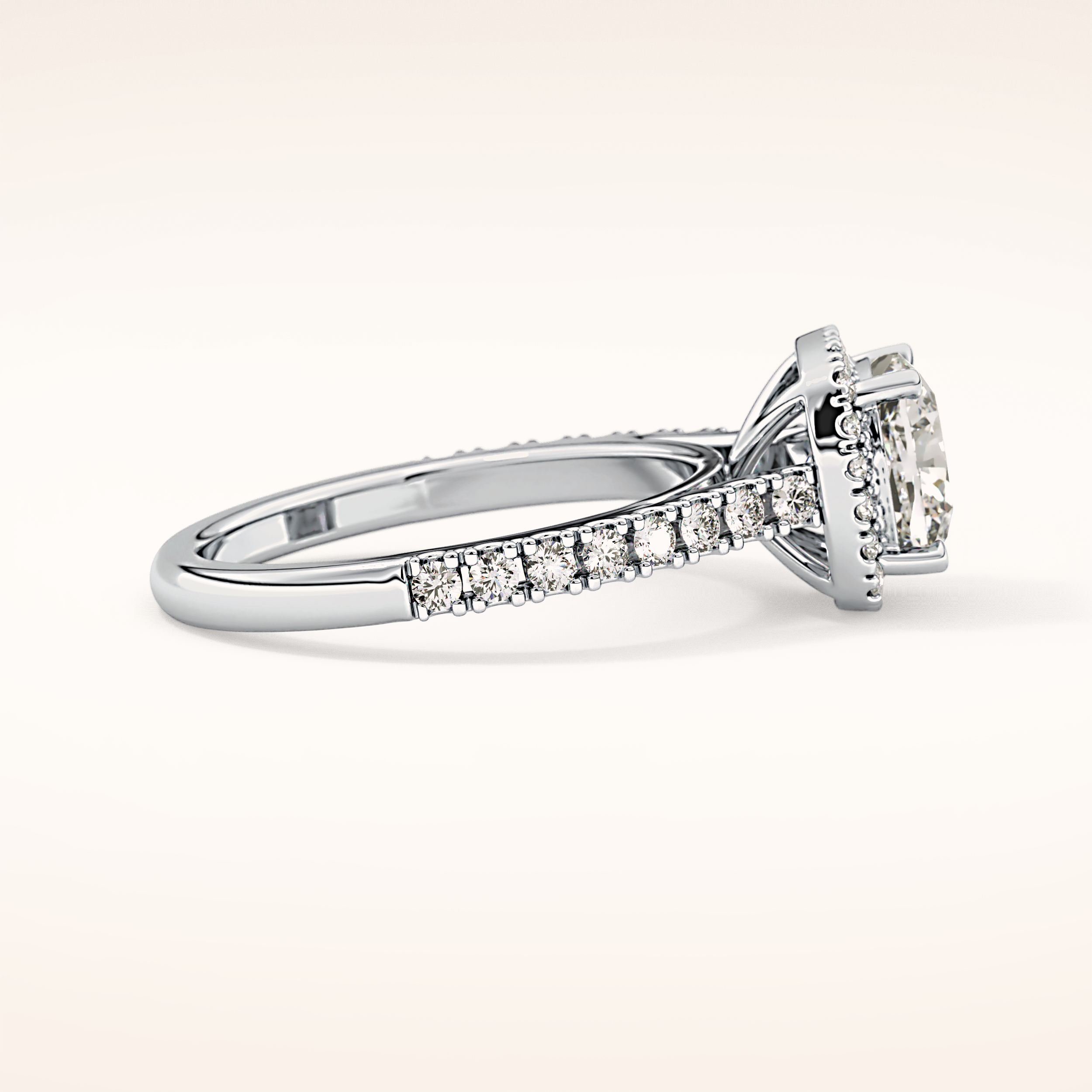 0.31 TCW Round Shaped Moissanite Half Eternity Wedding Band