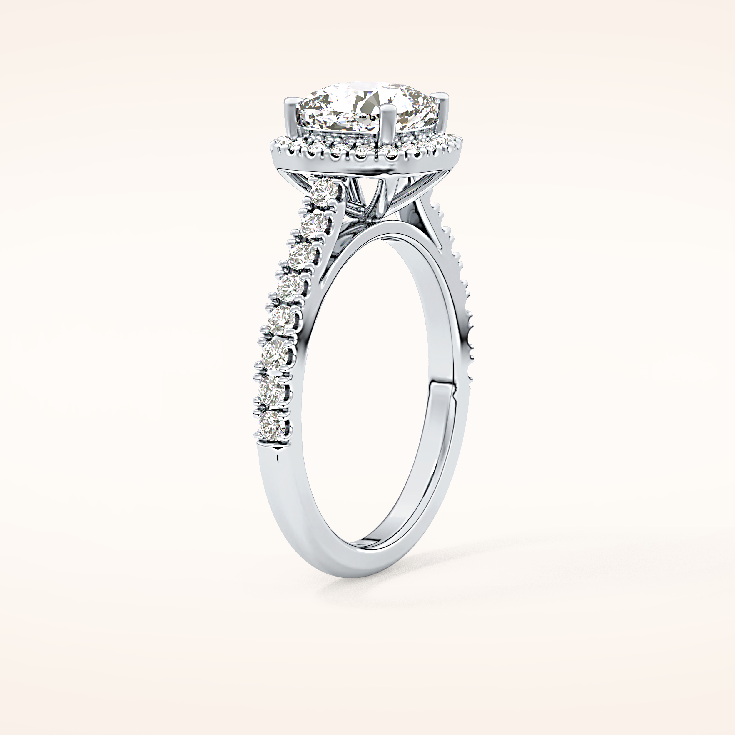 0.31 TCW Round Shaped Moissanite Half Eternity Wedding Band