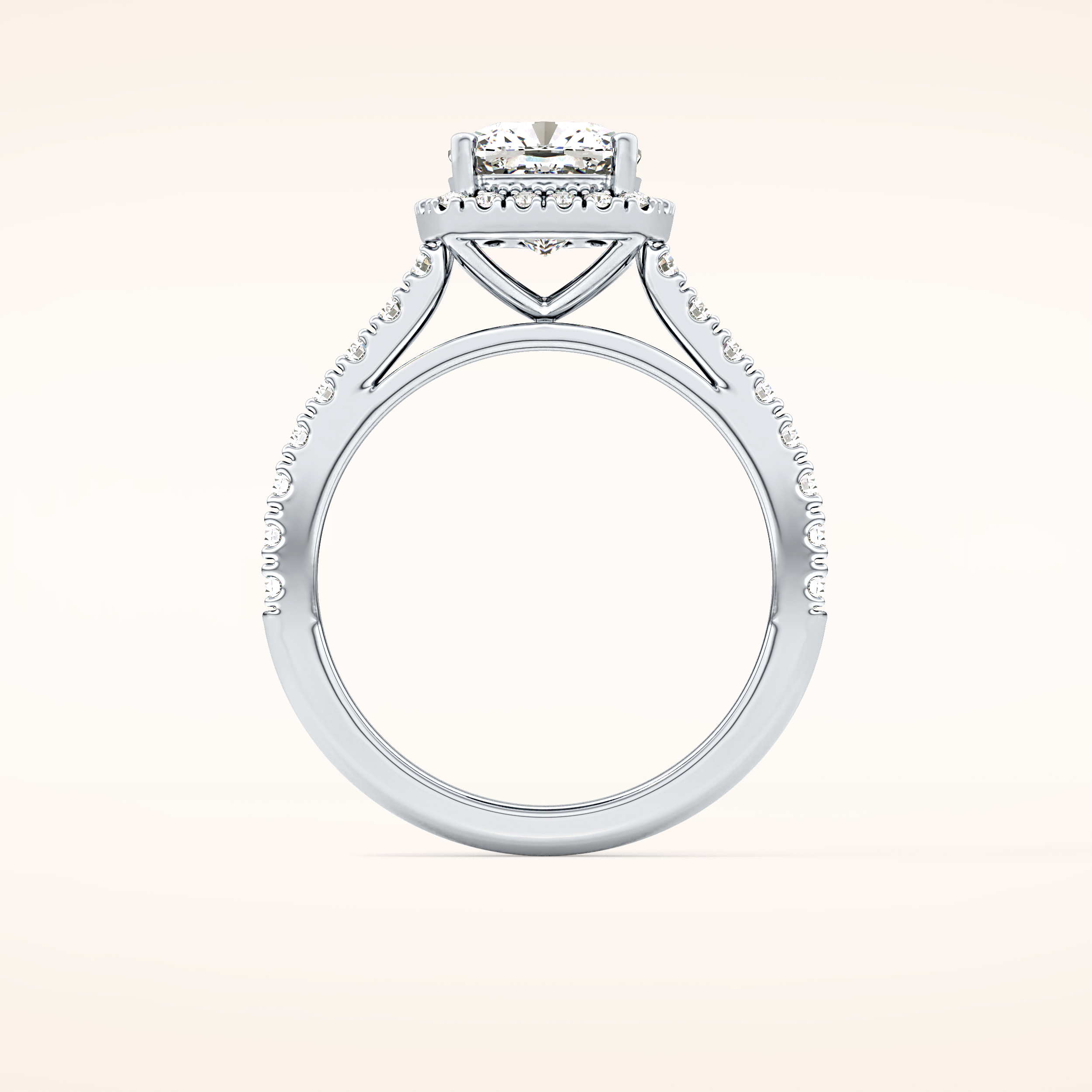 0.31 TCW Round Shaped Moissanite Half Eternity Wedding Band