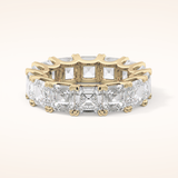10.21 TCW Emerald & Square Shaped Moissanite Full Eternity Wedding Band