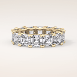 10.21 TCW Emerald & Square Shaped Moissanite Full Eternity Wedding Band