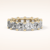 10.21 TCW Emerald & Square Shaped Moissanite Full Eternity Wedding Band