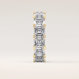10.21 TCW Emerald & Square Shaped Moissanite Full Eternity Wedding Band