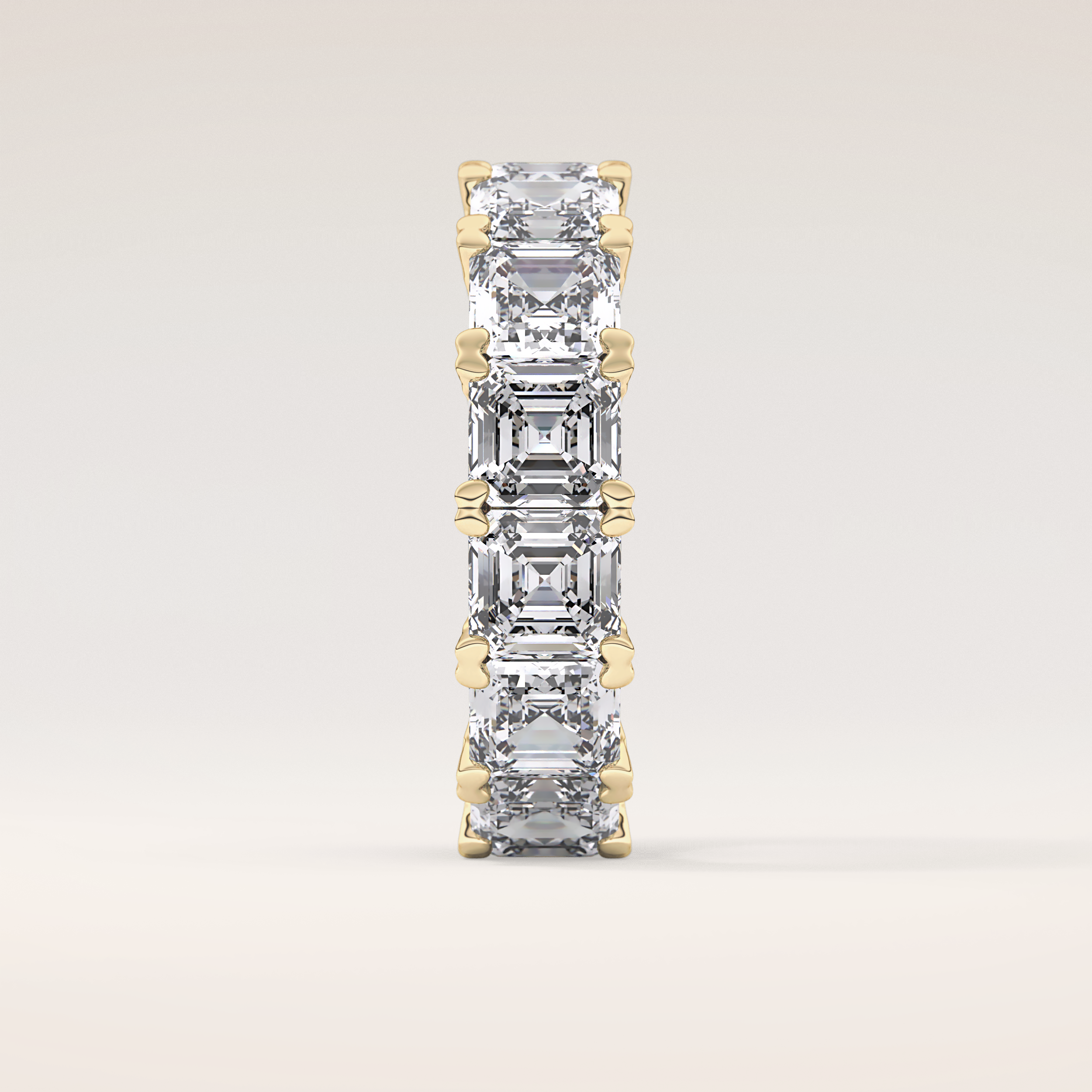 10.21 TCW Emerald & Square Shaped Moissanite Full Eternity Wedding Band
