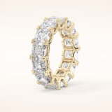 10.21 TCW Emerald & Square Shaped Moissanite Full Eternity Wedding Band