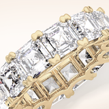 10.21 TCW Emerald & Square Shaped Moissanite Full Eternity Wedding Band