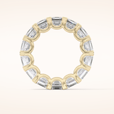 10.21 TCW Emerald & Square Shaped Moissanite Full Eternity Wedding Band