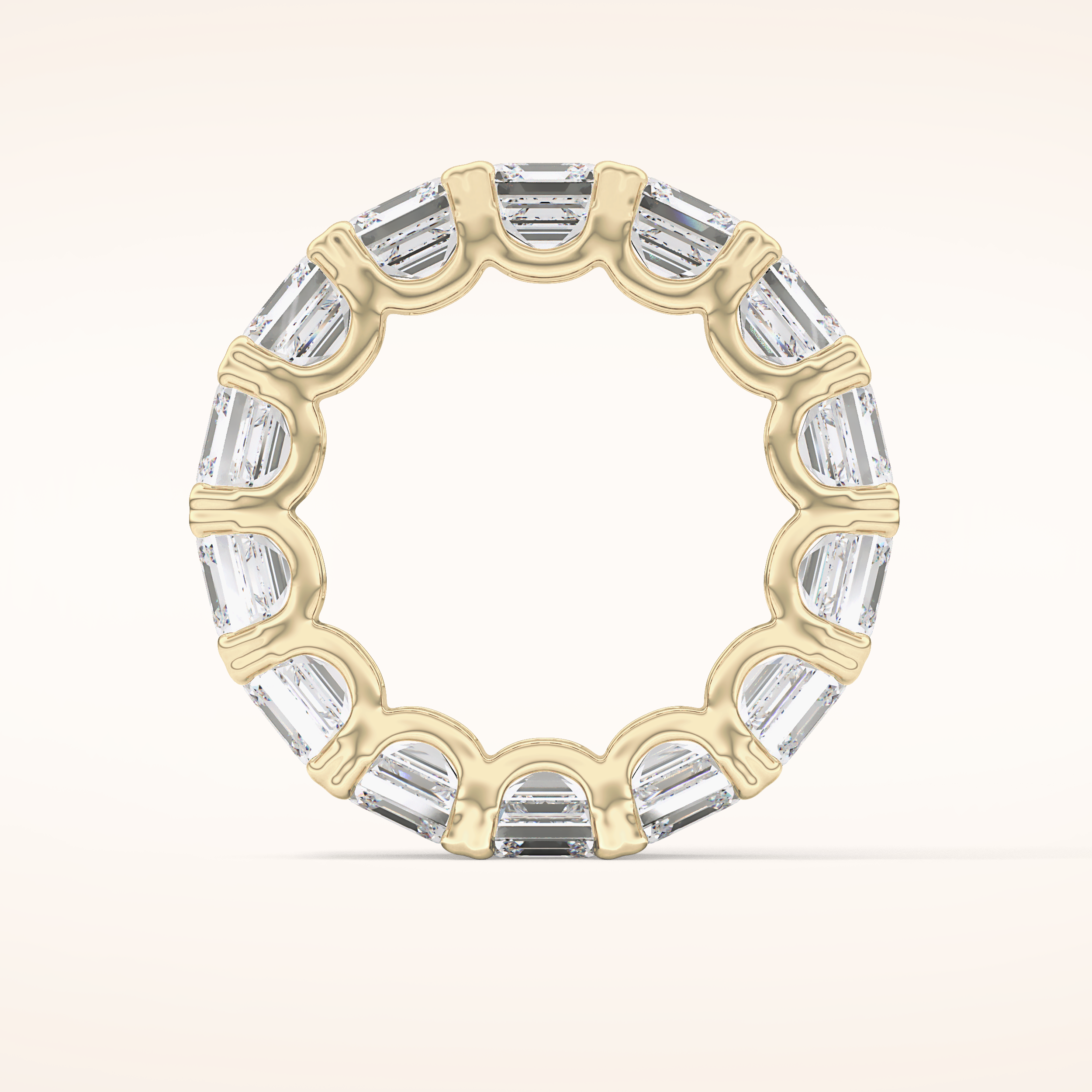 10.21 TCW Emerald & Square Shaped Moissanite Full Eternity Wedding Band
