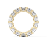 Full Eternity Wedding Band with 10.21 TCW Emerald and Square Cut Moissanite – Yellow, White, or Rose Gold