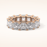 10.21 TCW Emerald & Square Shaped Moissanite Full Eternity Wedding Band