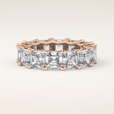 10.21 TCW Emerald & Square Shaped Moissanite Full Eternity Wedding Band