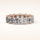 10.21 TCW Emerald & Square Shaped Moissanite Full Eternity Wedding Band