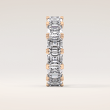 10.21 TCW Emerald & Square Shaped Moissanite Full Eternity Wedding Band