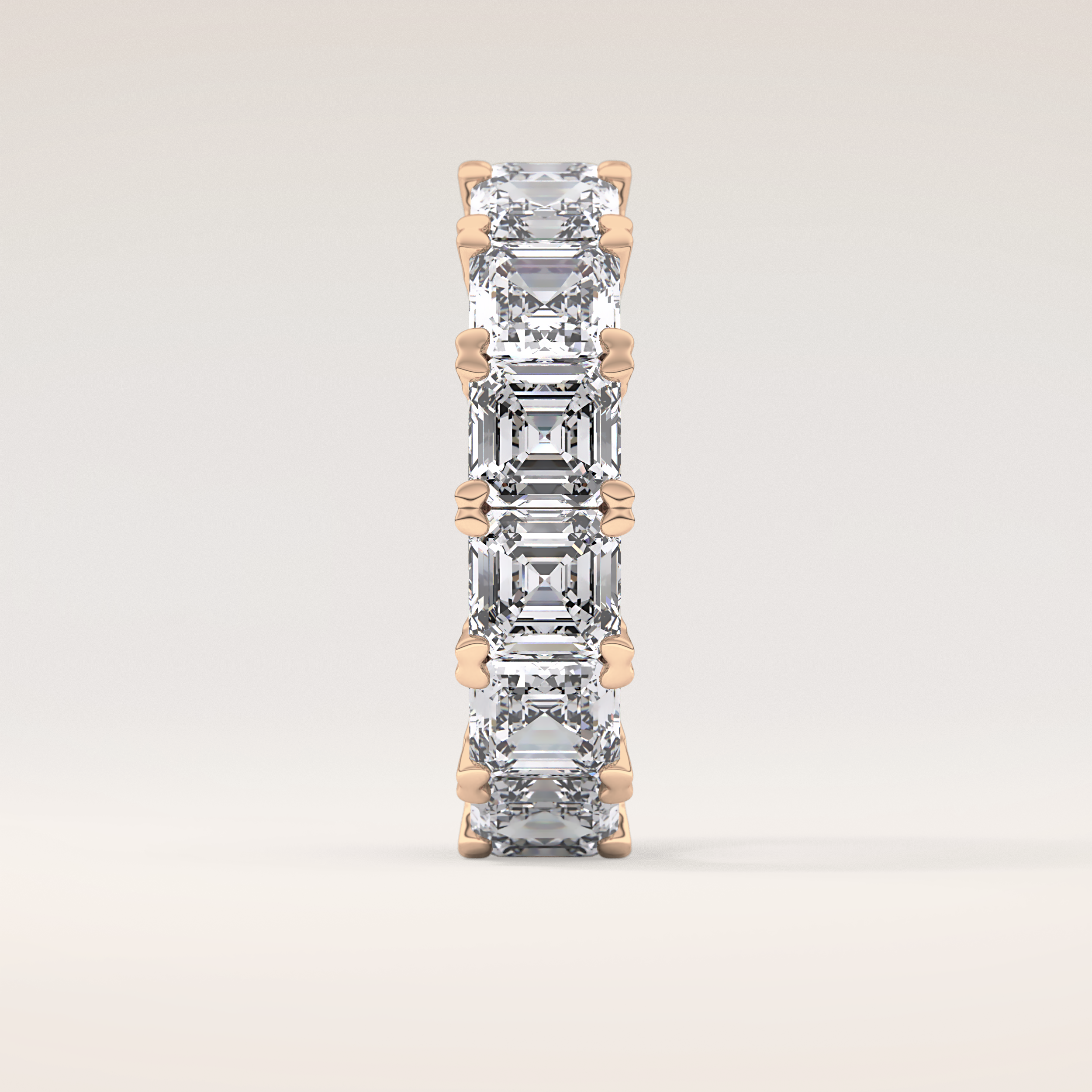 10.21 TCW Emerald & Square Shaped Moissanite Full Eternity Wedding Band
