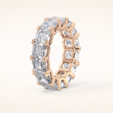 10.21 TCW Emerald & Square Shaped Moissanite Full Eternity Wedding Band
