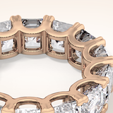 10.21 TCW Emerald & Square Shaped Moissanite Full Eternity Wedding Band