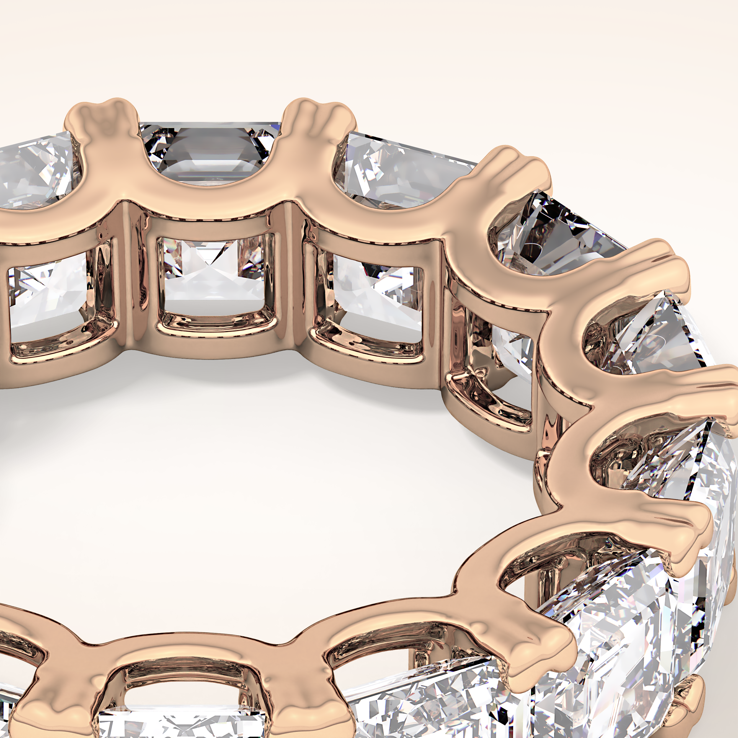 10.21 TCW Emerald & Square Shaped Moissanite Full Eternity Wedding Band