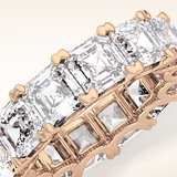 10.21 TCW Emerald & Square Shaped Moissanite Full Eternity Wedding Band