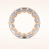 10.21 TCW Emerald & Square Shaped Moissanite Full Eternity Wedding Band