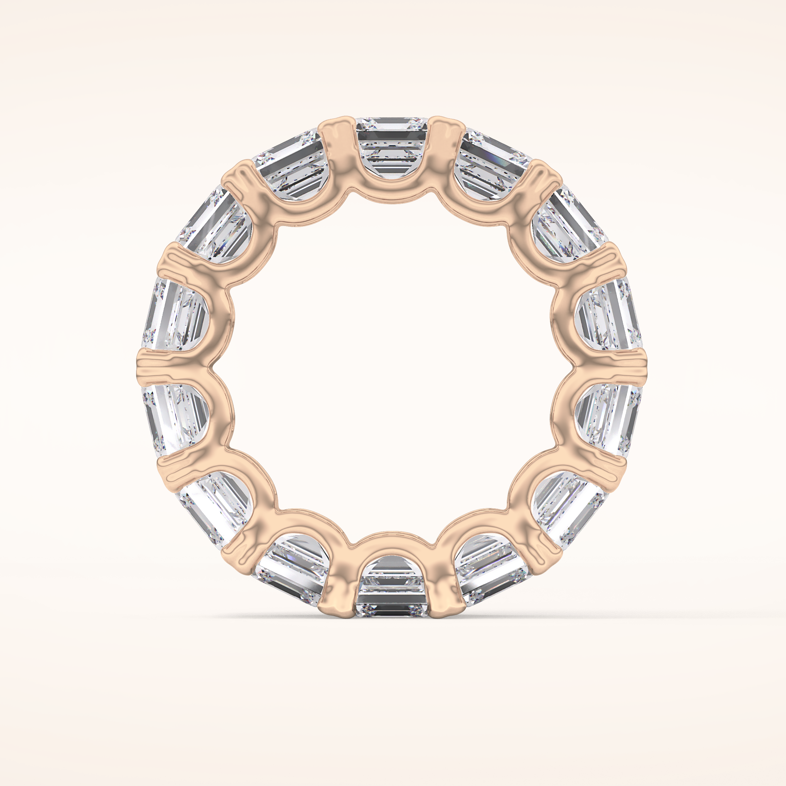 10.21 TCW Emerald & Square Shaped Moissanite Full Eternity Wedding Band