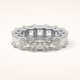 10.21 TCW Emerald & Square Shaped Moissanite Full Eternity Wedding Band
