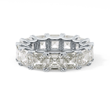 Full Eternity Wedding Band with 10.21 TCW Emerald and Square Cut Moissanite – Yellow, White, or Rose Gold