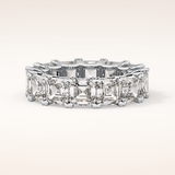 10.21 TCW Emerald & Square Shaped Moissanite Full Eternity Wedding Band
