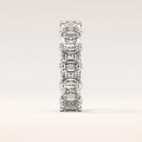 10.21 TCW Emerald & Square Shaped Moissanite Full Eternity Wedding Band