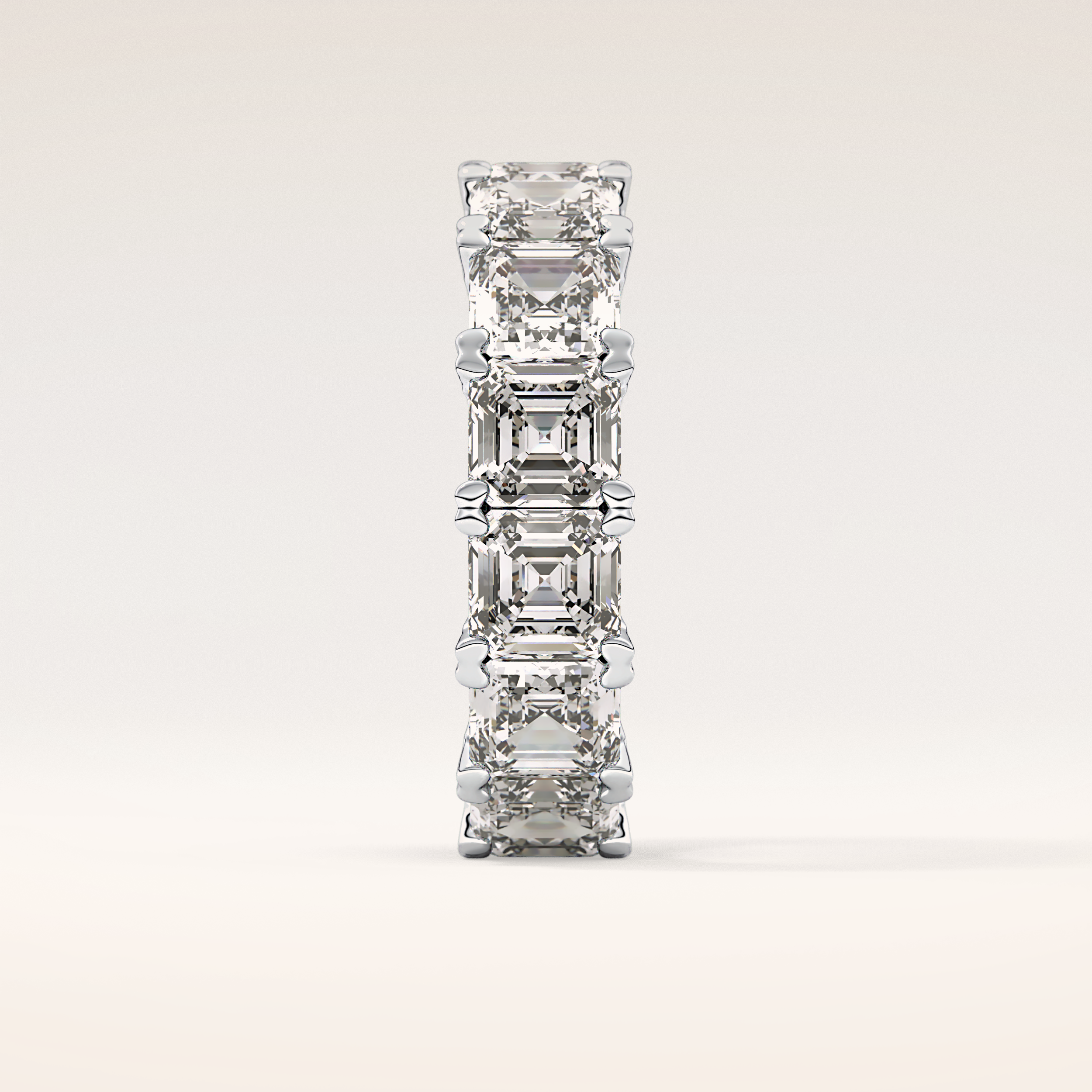 10.21 TCW Emerald & Square Shaped Moissanite Full Eternity Wedding Band