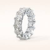 10.21 TCW Emerald & Square Shaped Moissanite Full Eternity Wedding Band