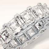 10.21 TCW Emerald & Square Shaped Moissanite Full Eternity Wedding Band