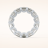 10.21 TCW Emerald & Square Shaped Moissanite Full Eternity Wedding Band