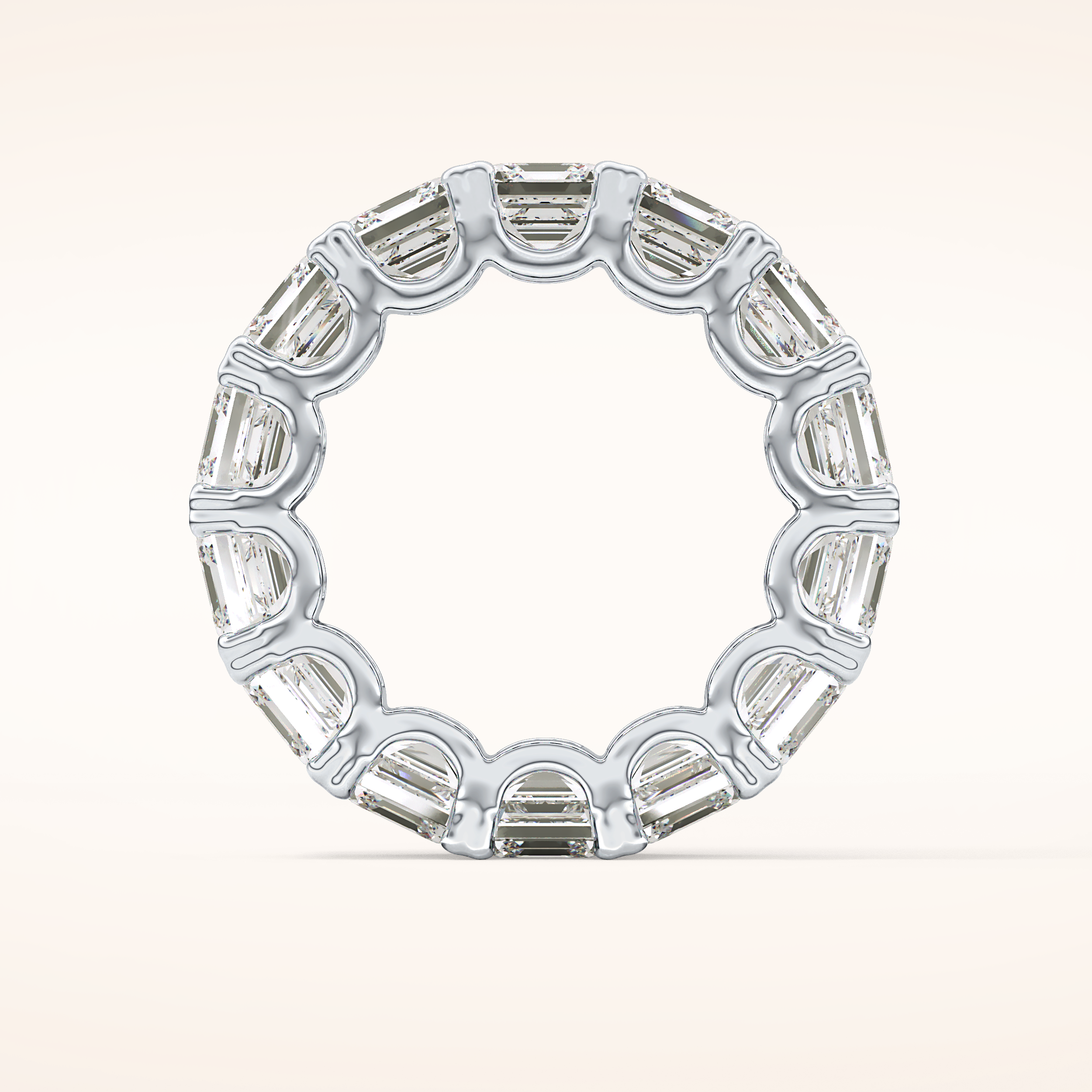 10.21 TCW Emerald & Square Shaped Moissanite Full Eternity Wedding Band