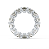 Full Eternity Wedding Band with 10.21 TCW Emerald and Square Cut Moissanite – Yellow, White, or Rose Gold