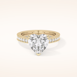 3.03 CT Heart Shaped Pave Moissanite Engagement Ring