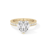 Heart Channel Pave Lab Grown Diamond Engagement Ring