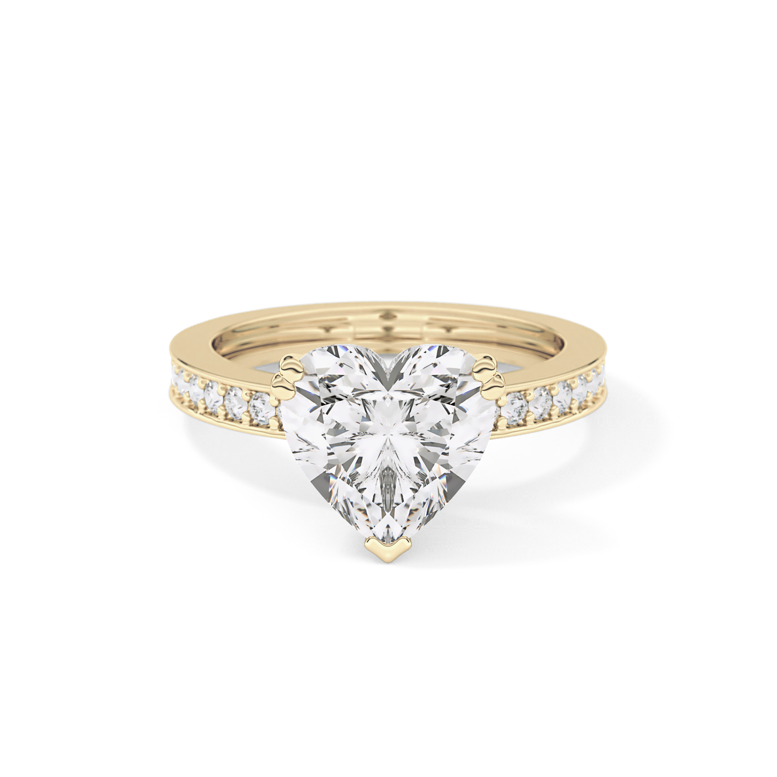 Heart Channel Pave Lab Grown Diamond Engagement Ring