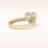 3.03 CT Heart Shaped Pave Moissanite Engagement Ring