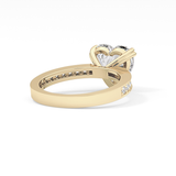 Heart Channel Pave Lab Grown Diamond Engagement Ring