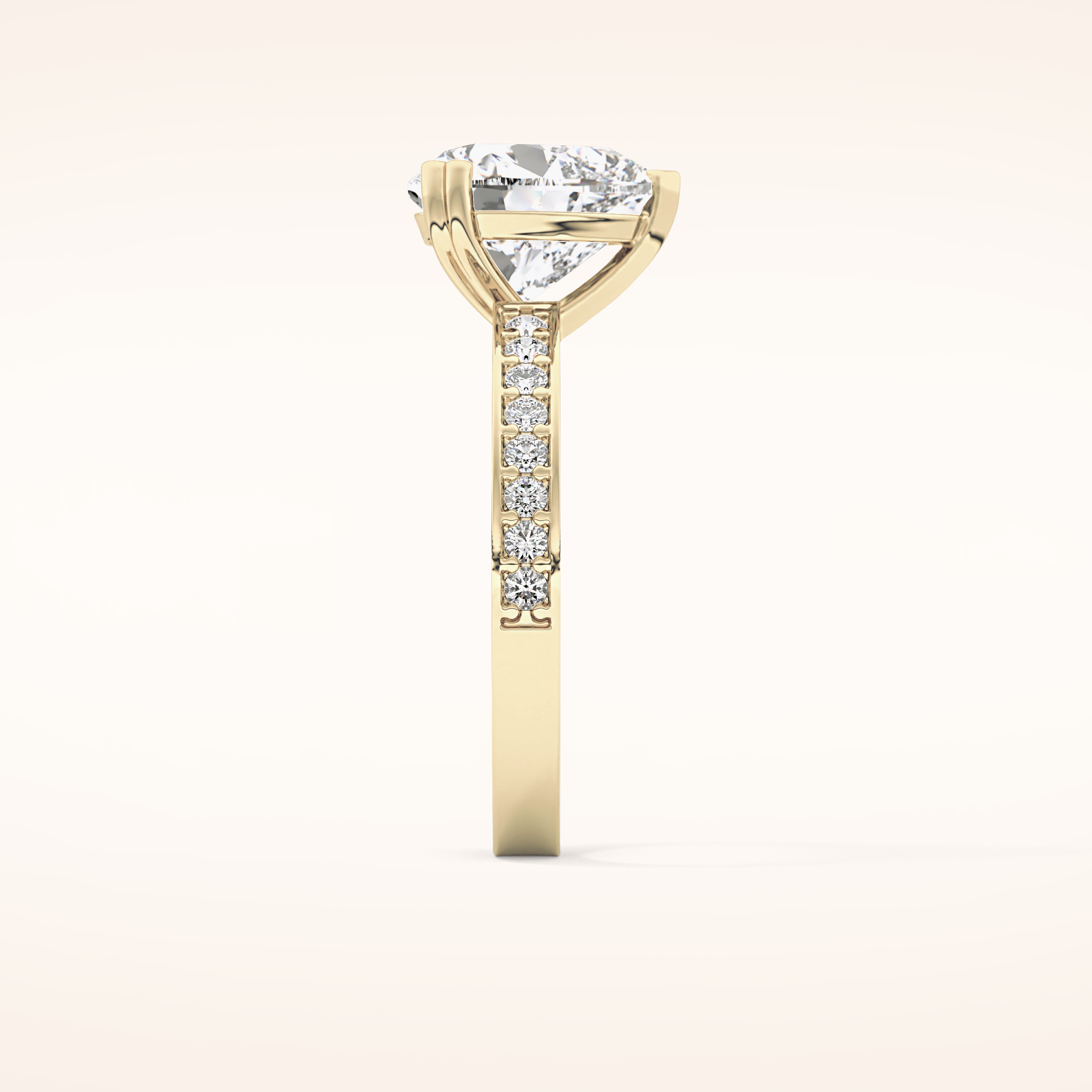 3.03 CT Heart Shaped Pave Moissanite Engagement Ring