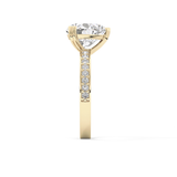 Heart Channel Pave Lab Grown Diamond Engagement Ring