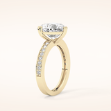 3.03 CT Heart Shaped Pave Moissanite Engagement Ring