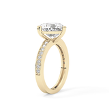 Heart Channel Pave Lab Grown Diamond Engagement Ring