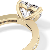 Heart Channel Pave Lab Grown Diamond Engagement Ring