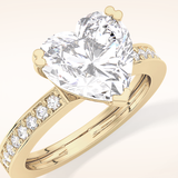 3.03 CT Heart Shaped Pave Moissanite Engagement Ring