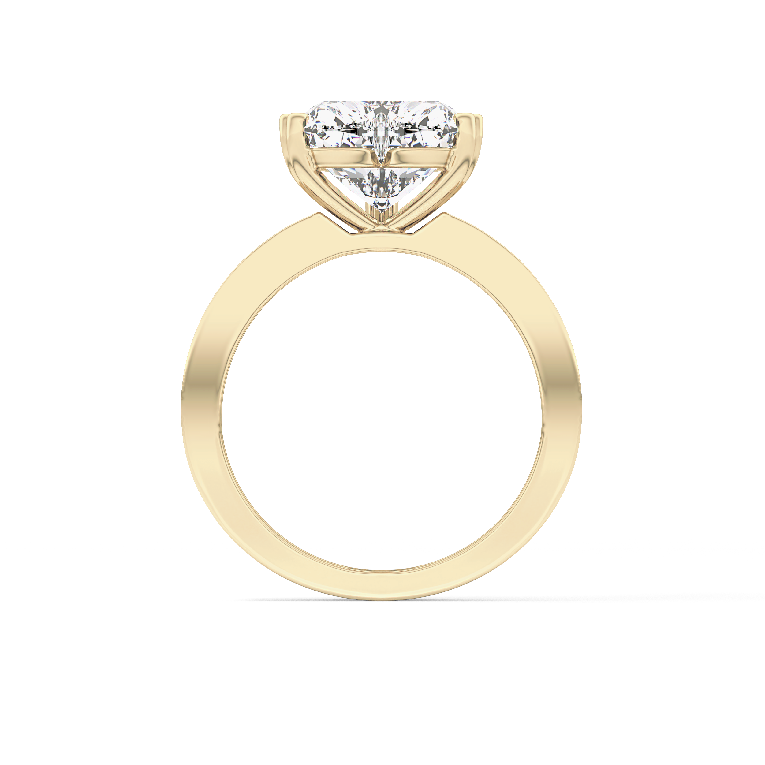 Heart Channel Pave Lab Grown Diamond Engagement Ring