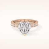 3.03 CT Heart Shaped Pave Moissanite Engagement Ring